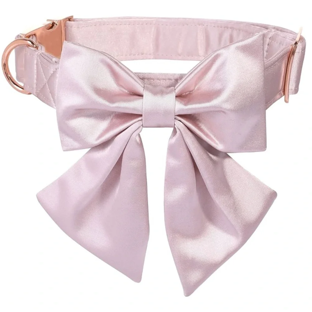Pink Lionet Dog Bowtie (Detachable) Collar